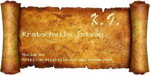 Kratochvila István névjegykártya