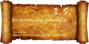 Kratochvila István névjegykártya